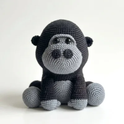 Little Gorilla Amigurumi Crochet Pattern step 4 - construction progress