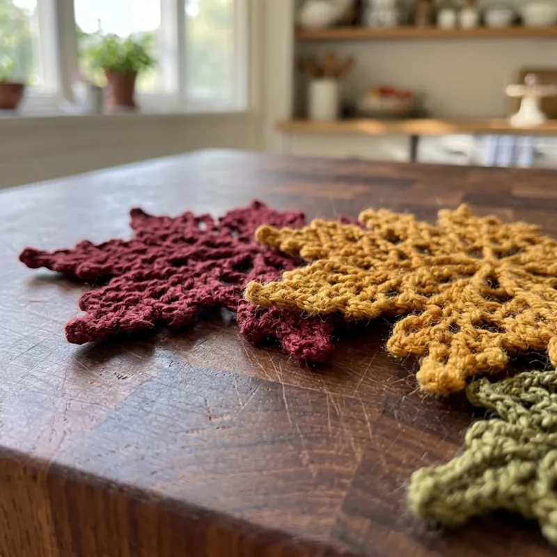 Autumn Leaf Table Runner Crochet Pattern step detail