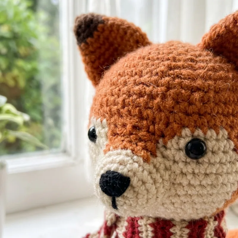 Cozy Fox in a Scarf Amigurumi Crochet Pattern step detail