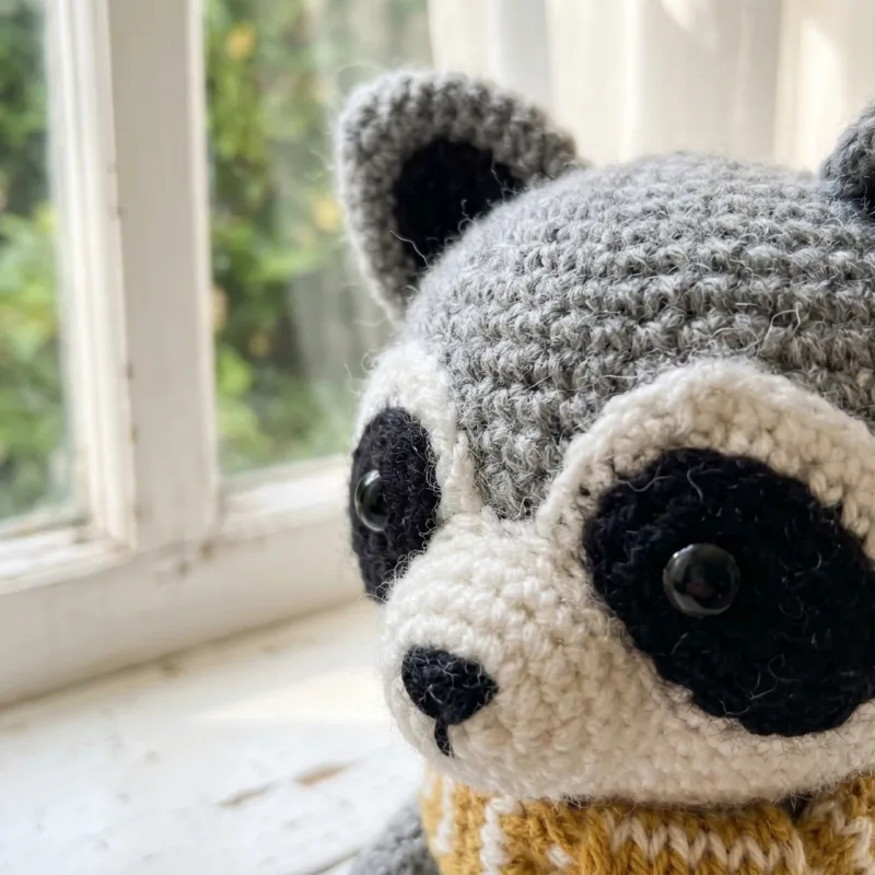 Cozy Raccoon in a Scarf Amigurumi Crochet Pattern step detail