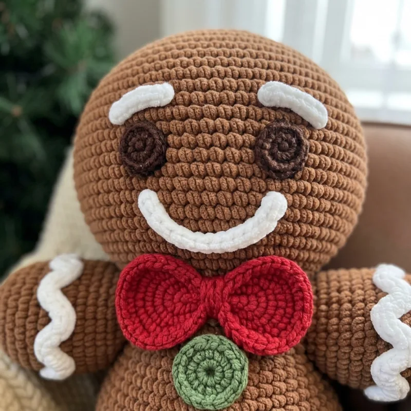 Gingerbread Man Pillow Amigurumi Crochet Pattern step detail