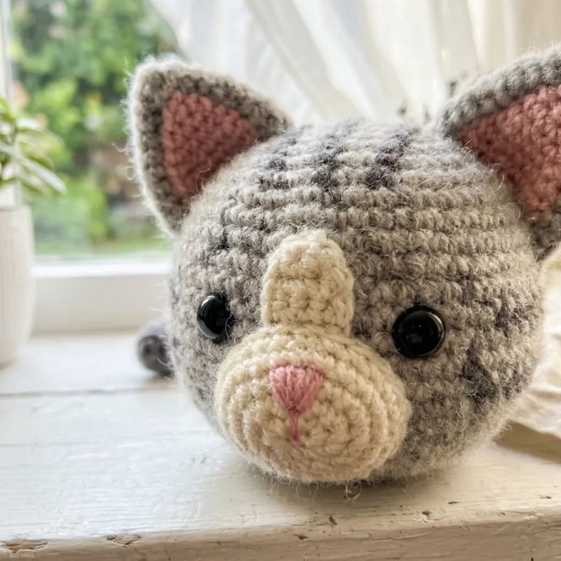 Cozy Kitten in a Scarf Amigurumi Crochet Pattern step detail