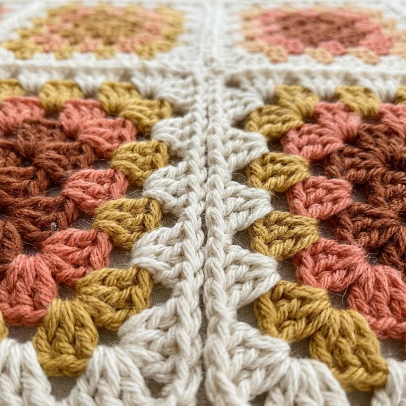 Sunset Ombre Granny Square Bed Cover Crochet Pattern step detail
