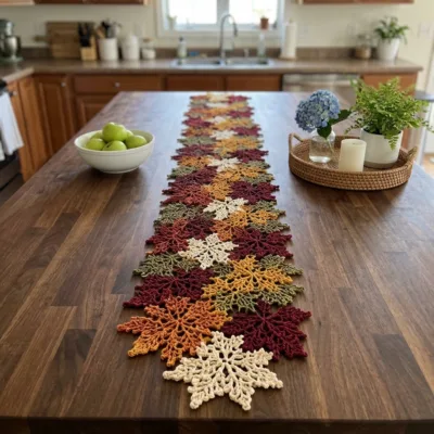 Autumn Leaf Table Runner Crochet Pattern - finished amigurumi