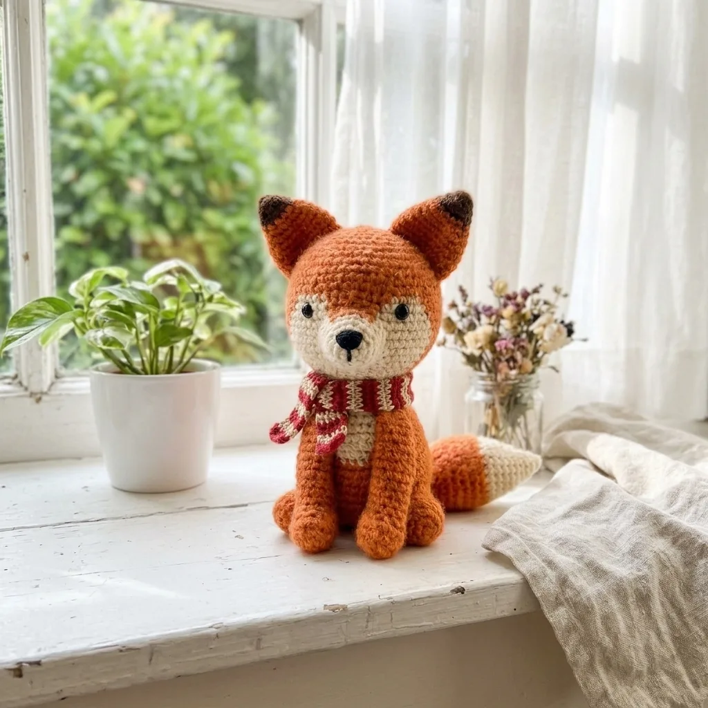 Cozy Fox in a Scarf Amigurumi Crochet Pattern