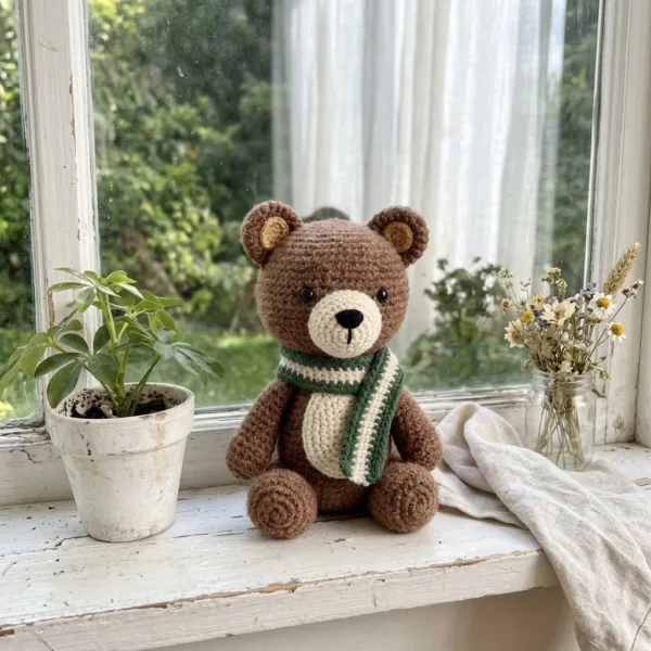Cozy Bear in a Scarf Amigurumi Crochet Pattern