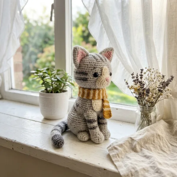 Cozy Kitten in a Scarf Amigurumi Crochet Pattern