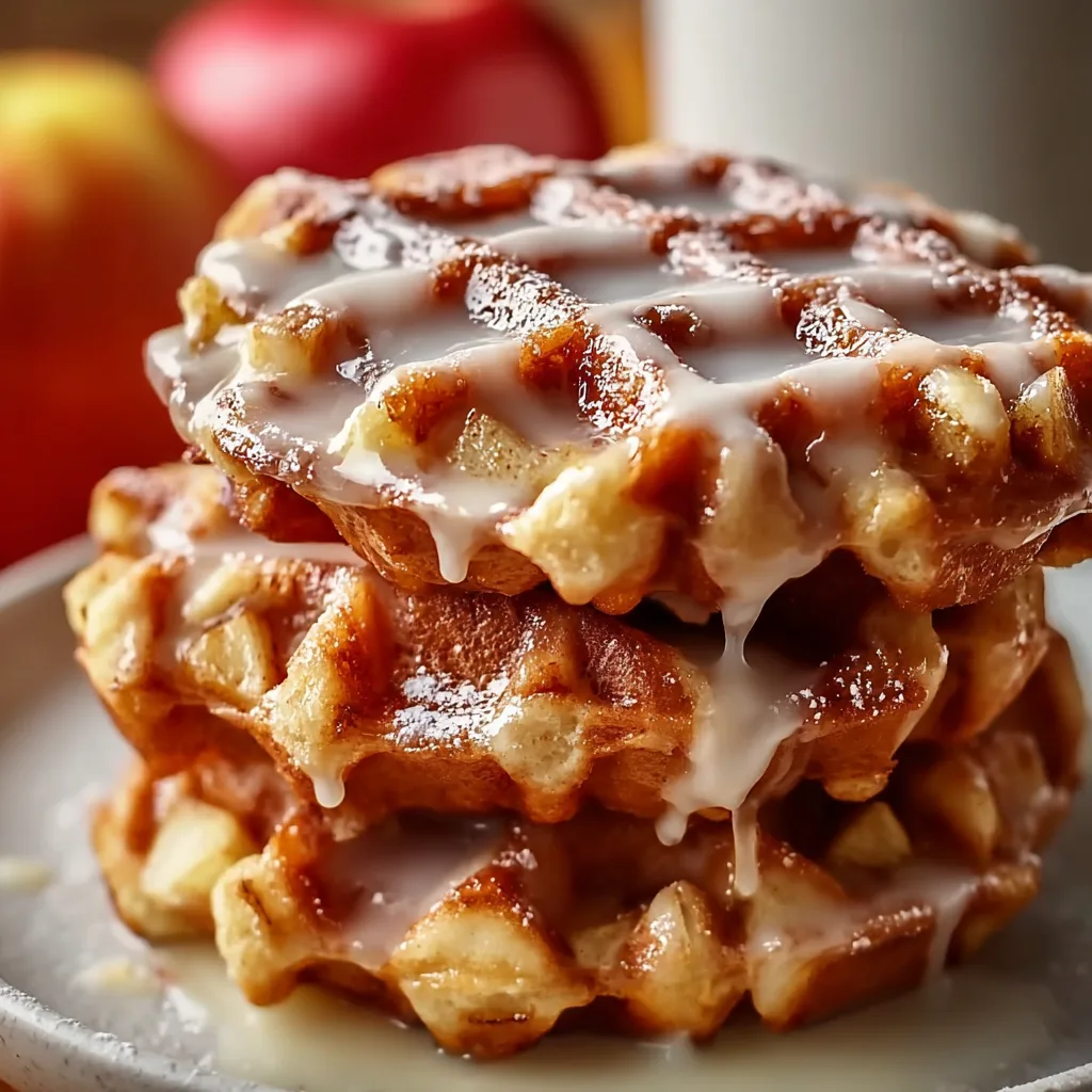 Glazed Apple Fritter Waffle Donuts