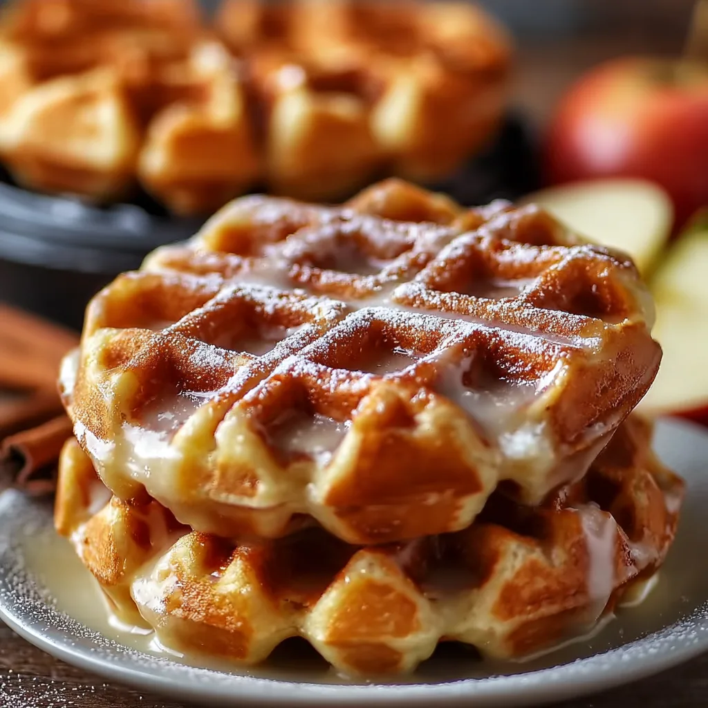 Glazed Apple Fritter Waffle Donuts