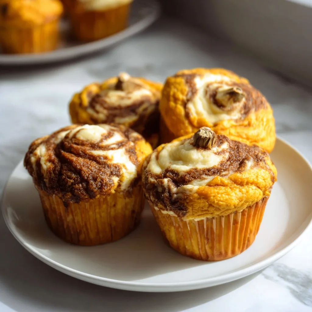 Pumpkin Cheesecake Swirl Muffins