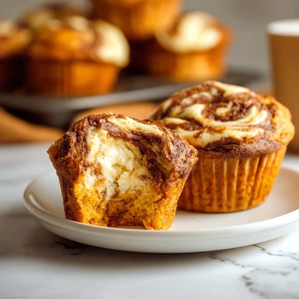 Pumpkin Cheesecake Swirl Muffins