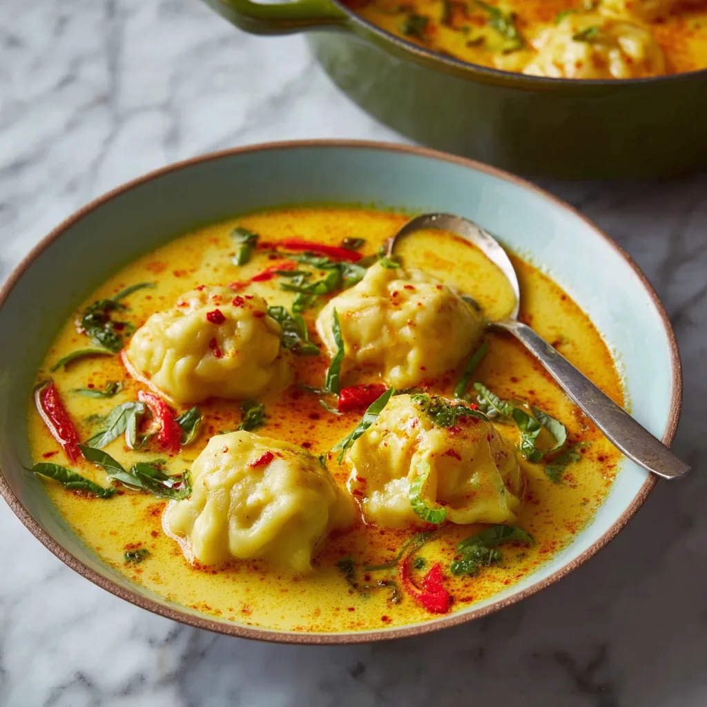 Coconut Curry Soup with Fluffy Dumplings
