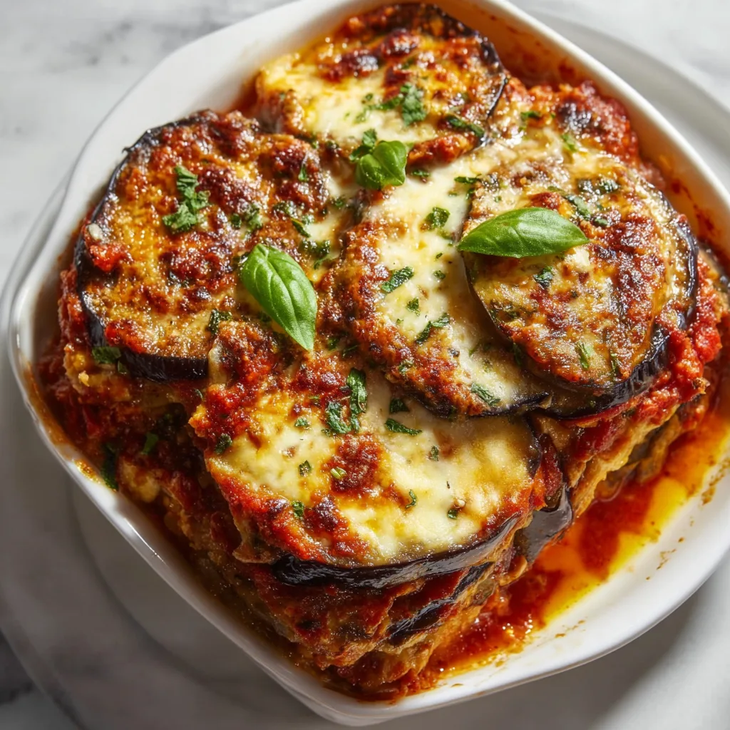Roasted Eggplant & Mushroom Ricotta Bake