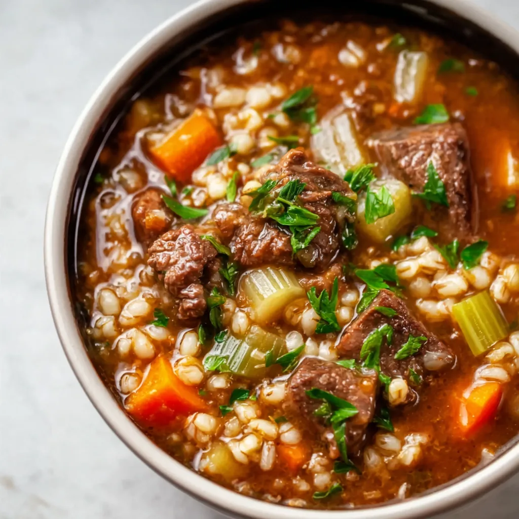 All-Day Beef & Barley Slow Cooker Soup