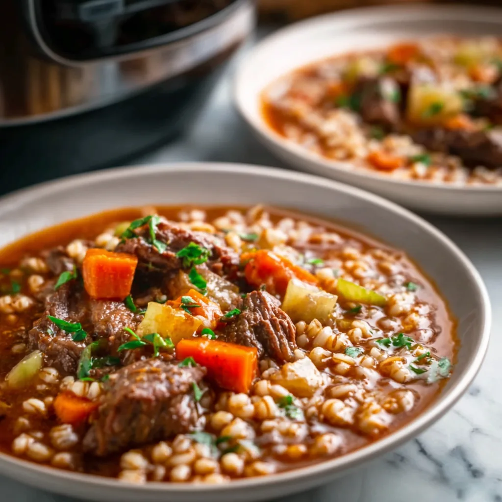 All-Day Beef & Barley Slow Cooker Soup