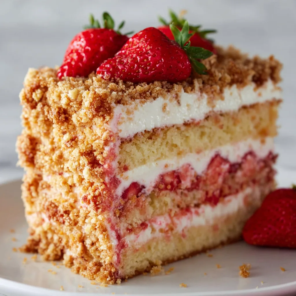 Strawberry Shortcake Crunch Layer Cake