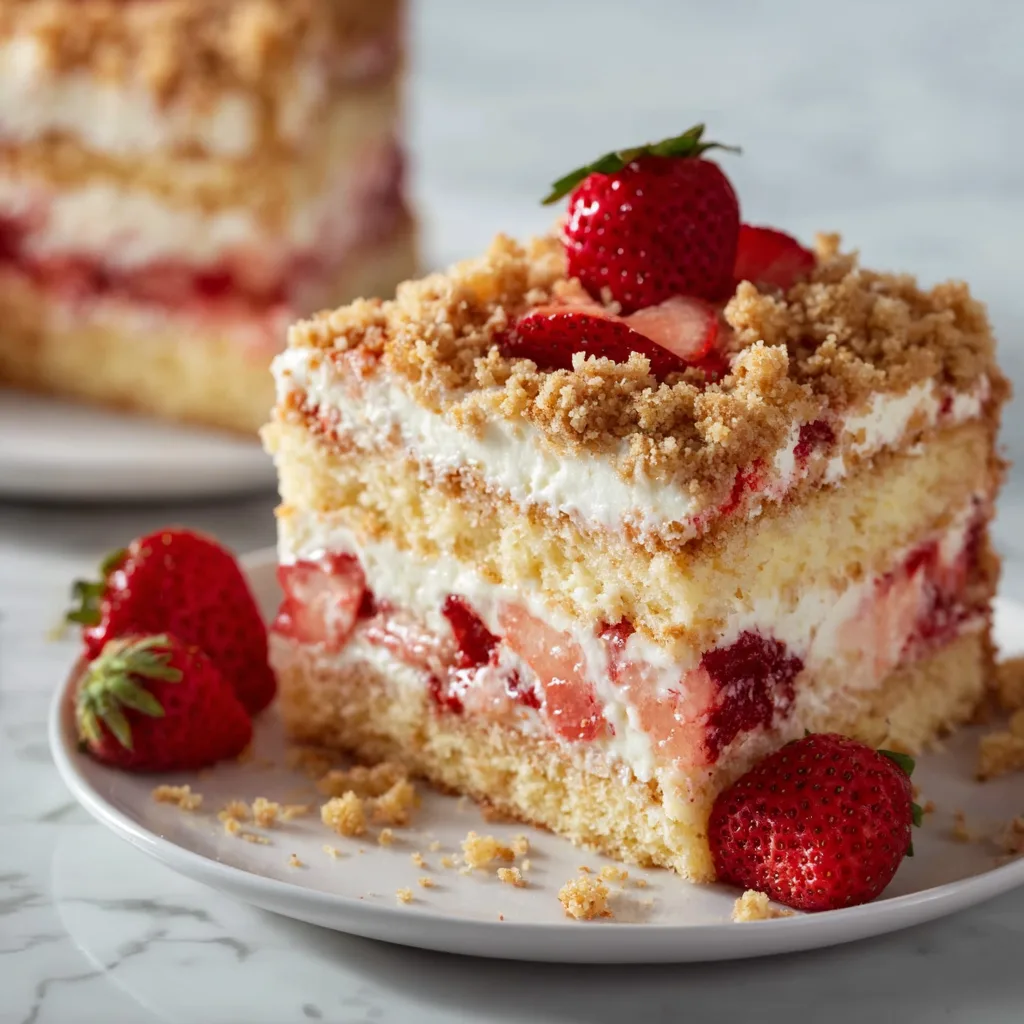 Strawberry Shortcake Crunch Layer Cake