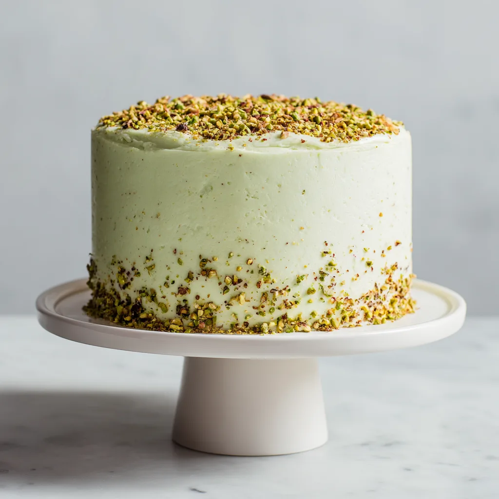 Pistachio Celebration Cake with Mascarpone Cream