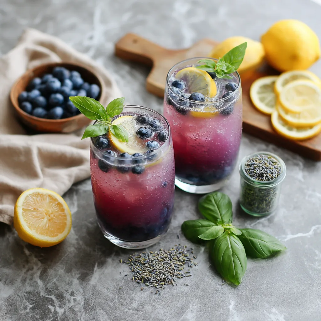 Blueberry Lavender Basil Spritz