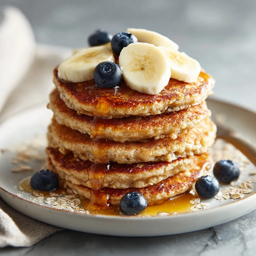 Blender Banana Oat Pancakes