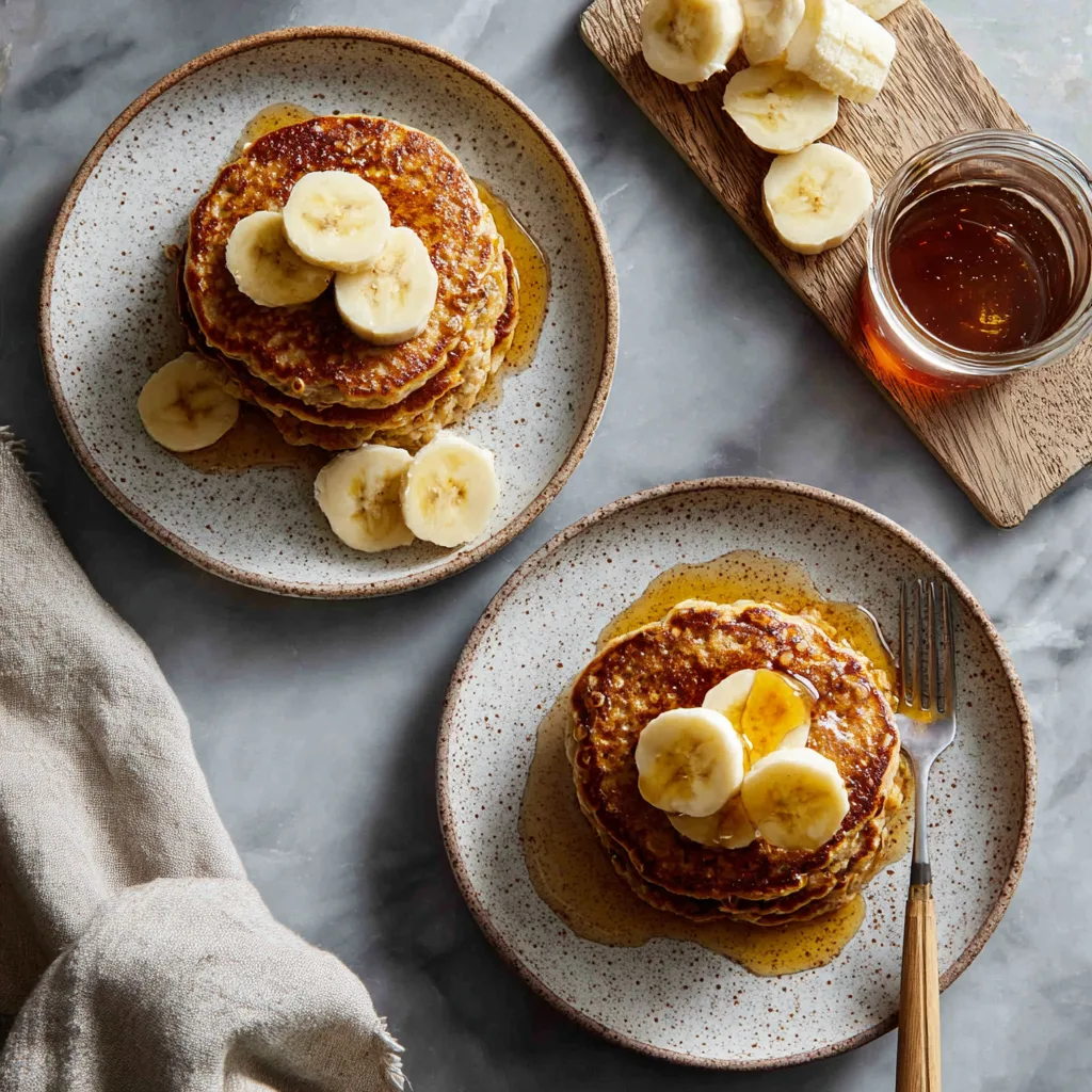 Blender Banana Oat Pancakes