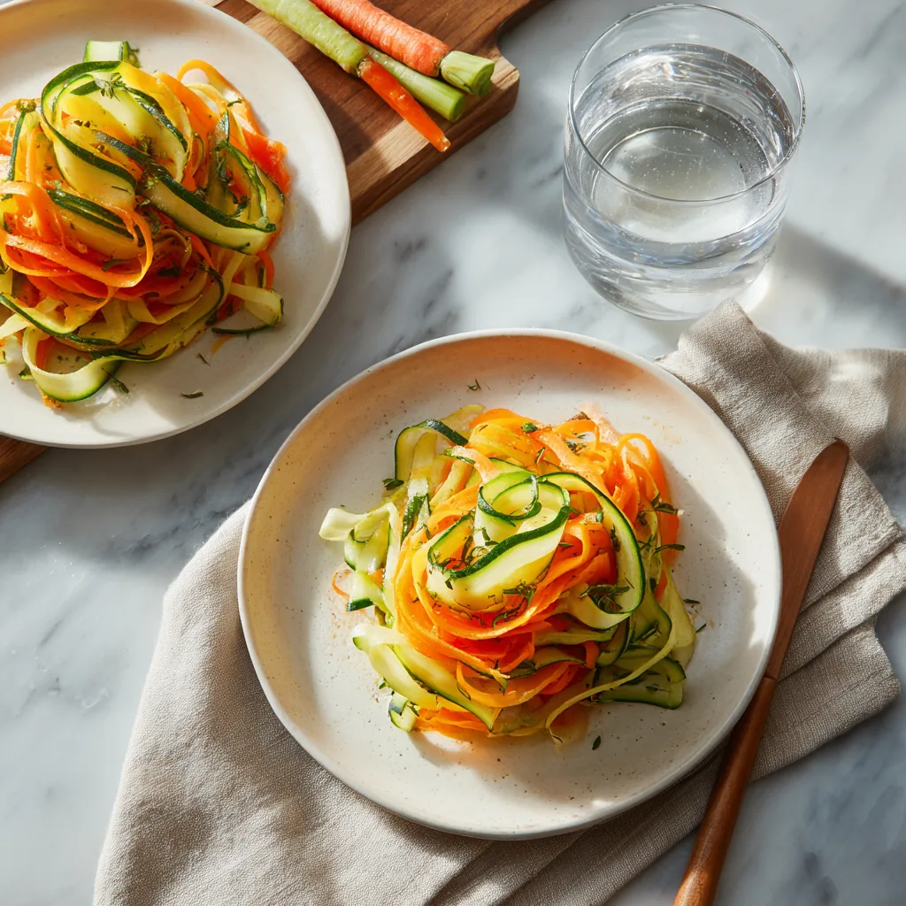 Sesame Carrot & Cucumber Ribbon Salad