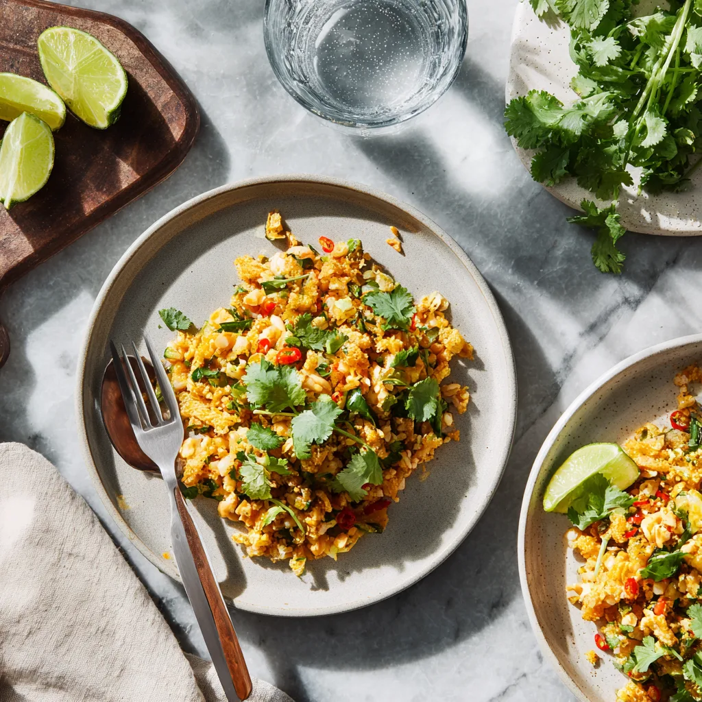 Crispy Rice Crunch Salad with Spicy Peanut Dressing