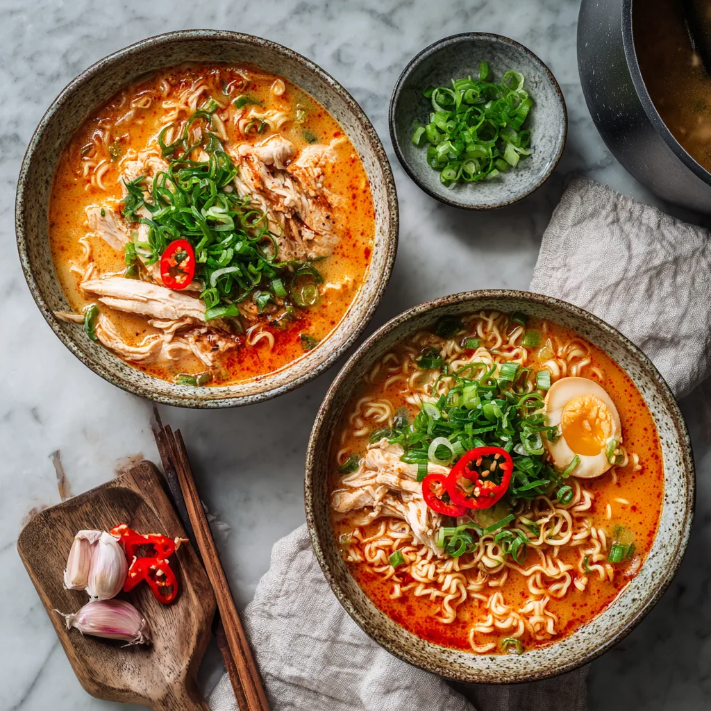 Spicy Garlic Cream Chicken Ramen
